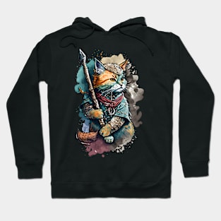 Viking Cat Painting Hoodie